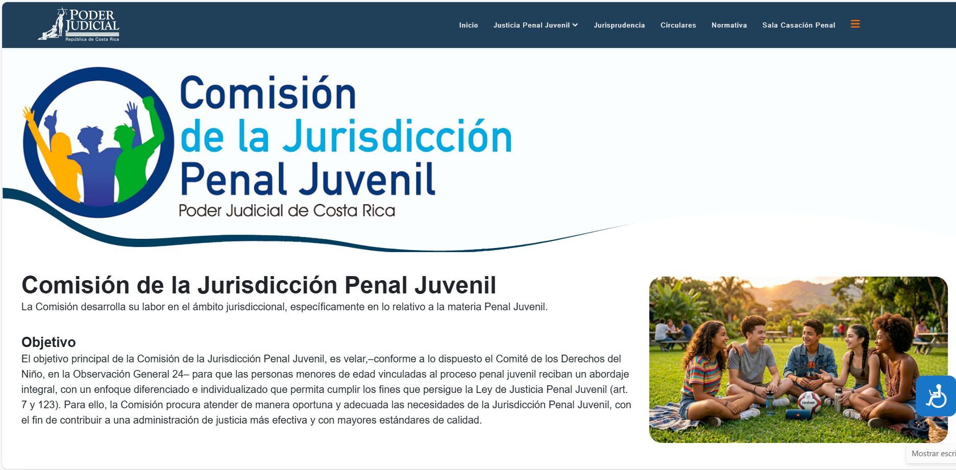 Comisión de la Jurisdicción Penal Juvenil actualiza su sitio web